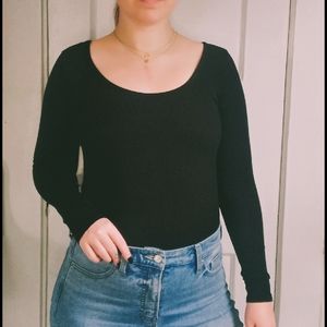 JOLIE Black Long Sleeve Bodysuit